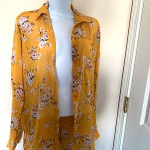 Rue21 Floral Button Up | See Through